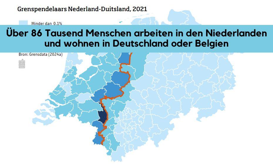 Ruim 86 duizend mensen werken in Nederland en wonen in Duitsland of België